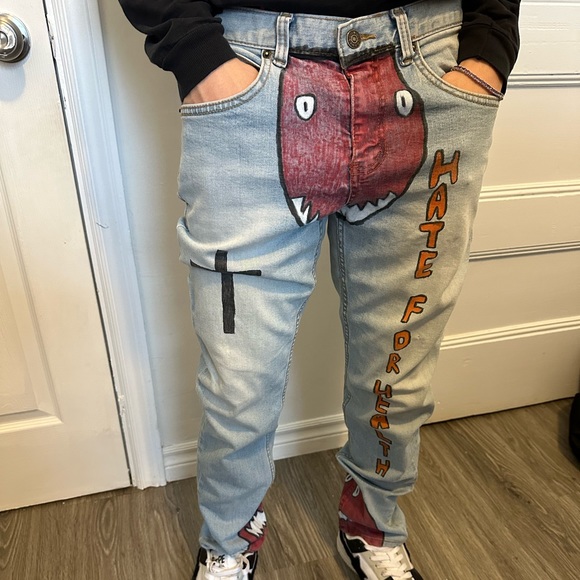 Custom Men’s Designer jeans (H4TE 4 HE4LTH) - Picture 2 of 2